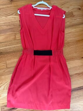 RACHEL Rachel Roy Coral Mini Dress with Black Waistband